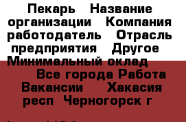 Пекарь › Название организации ­ Компания-работодатель › Отрасль предприятия ­ Другое › Минимальный оклад ­ 12 300 - Все города Работа » Вакансии   . Хакасия респ.,Черногорск г.